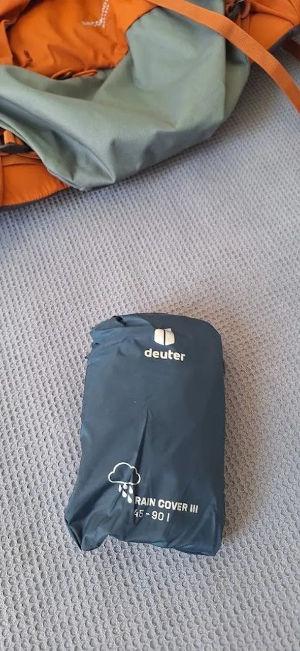 mochila deuter aircontact lite 50+10 + capa rain cover 45-90l "sem uso" - Foto 4