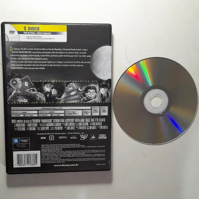 Dvd Frankenweenie, Disney, Tim Burton. Seminovo. - Foto 3