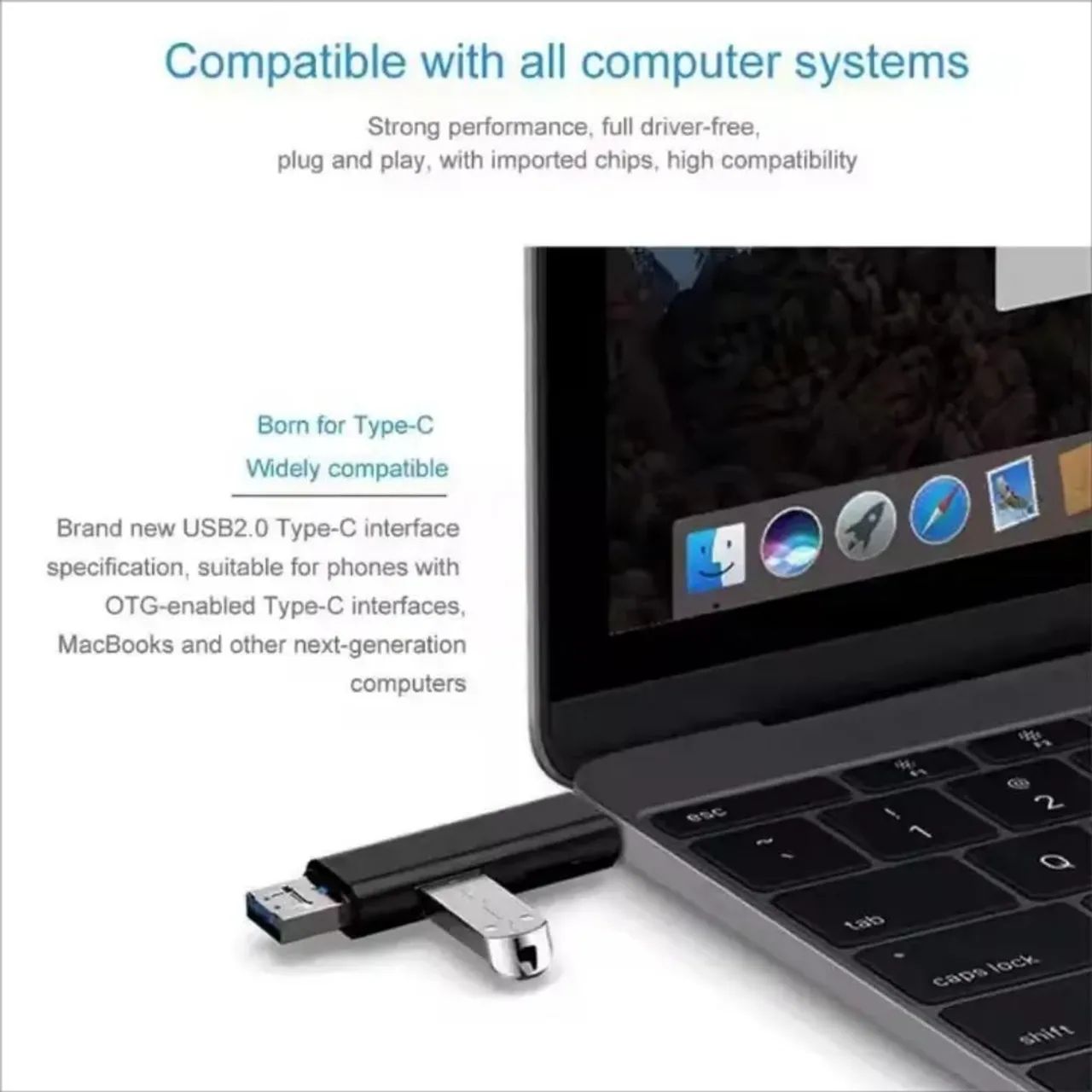 Adaptador usb tipo c para notebook celular pc - Foto 2