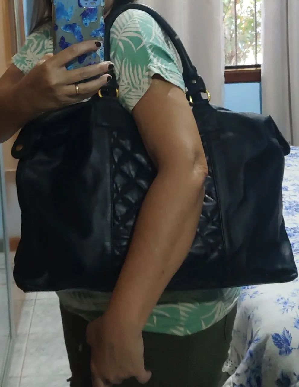 Bolsa de Couro legítimo  grande , espaçosa ,serve para notebook  - Foto 4