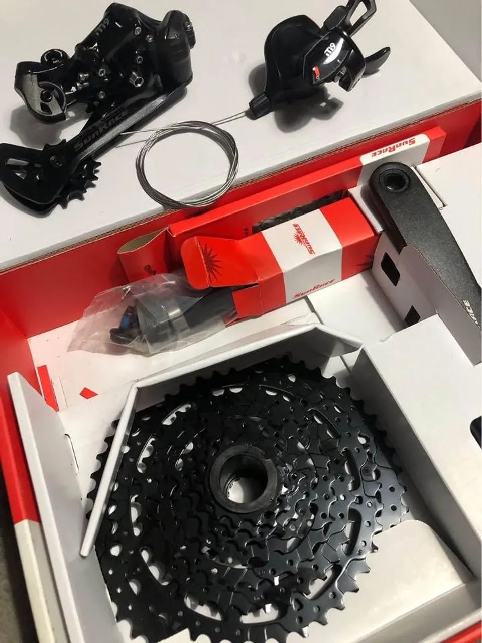 Novo Kit Grupo Sunrace Sunrace 1x9v K7 11x50 Bike Pedivela/cambio