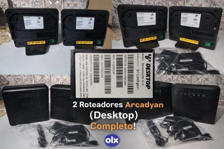 2 Roteadores Arcadyan Desktop + Acessórios - Prontos pra Usar!