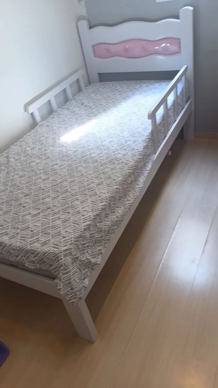 Cama de solteiro madeira maciça com colchão ortobom - Foto 3