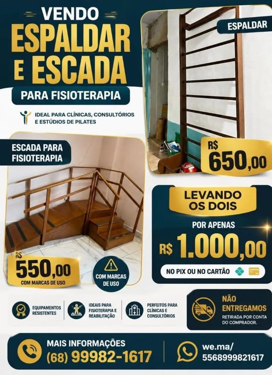 Vendo um Espaldar e uma Escada de Fisioterapia 