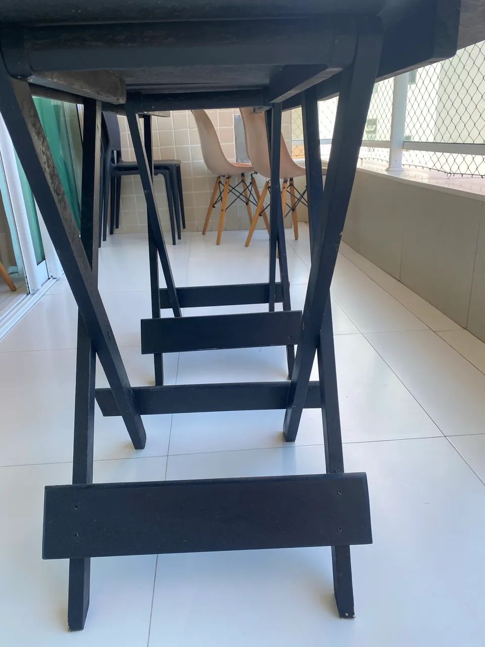 Mesa Dobrável de Madeira 70x70 cm - Foto 4