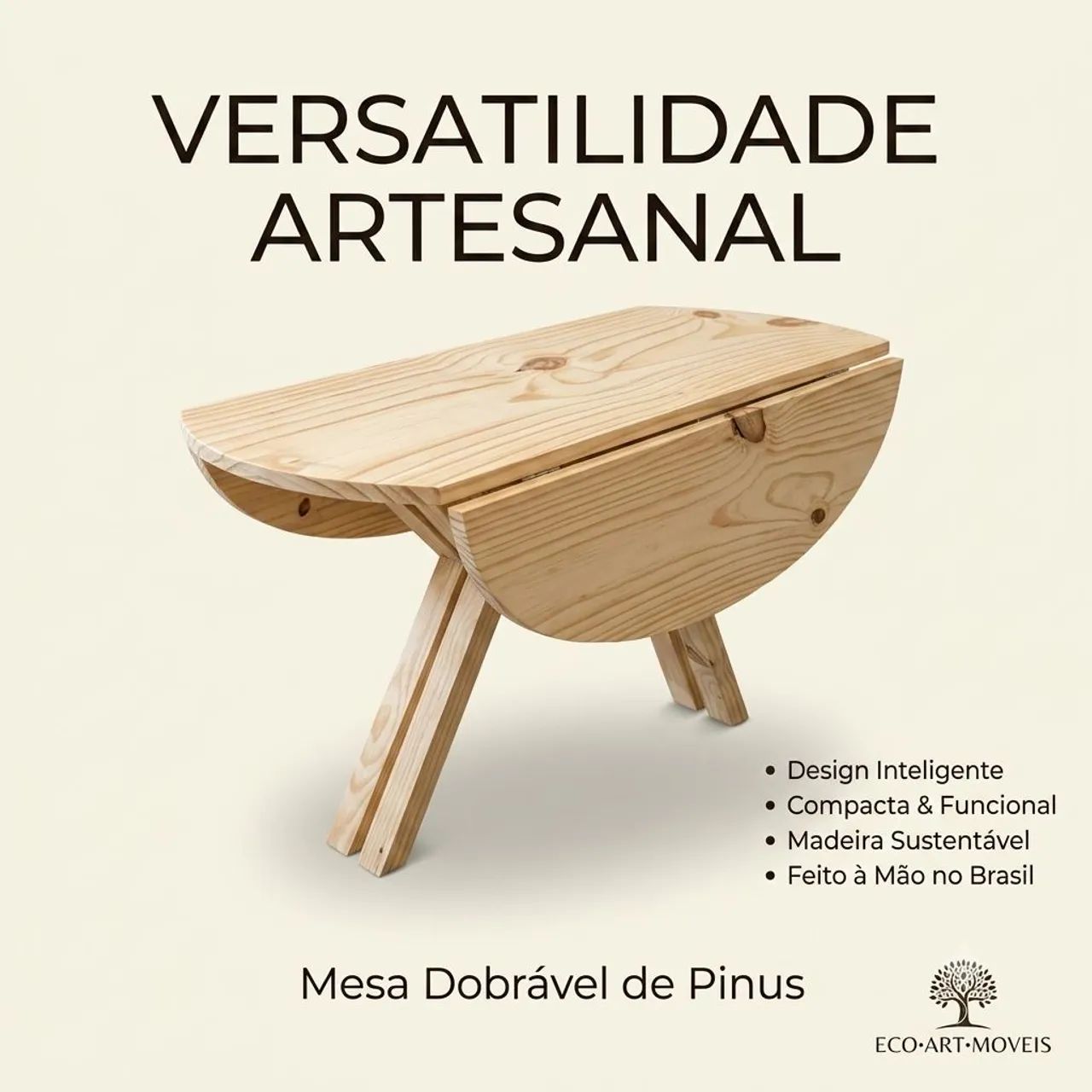 Mesa dobrável de pinus  - Foto 2