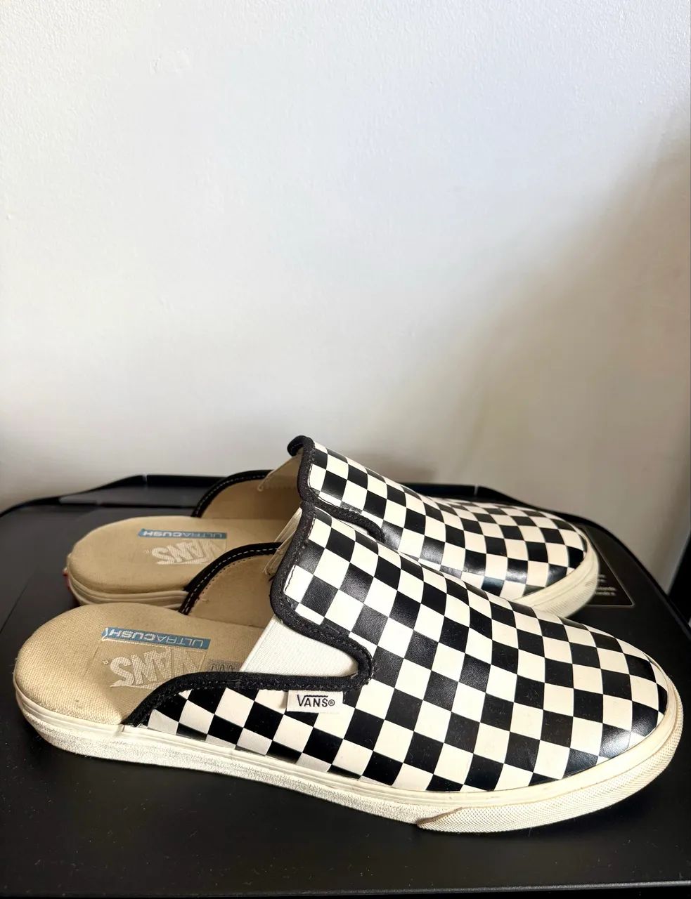 Tênis vans slip-on mule checkboard