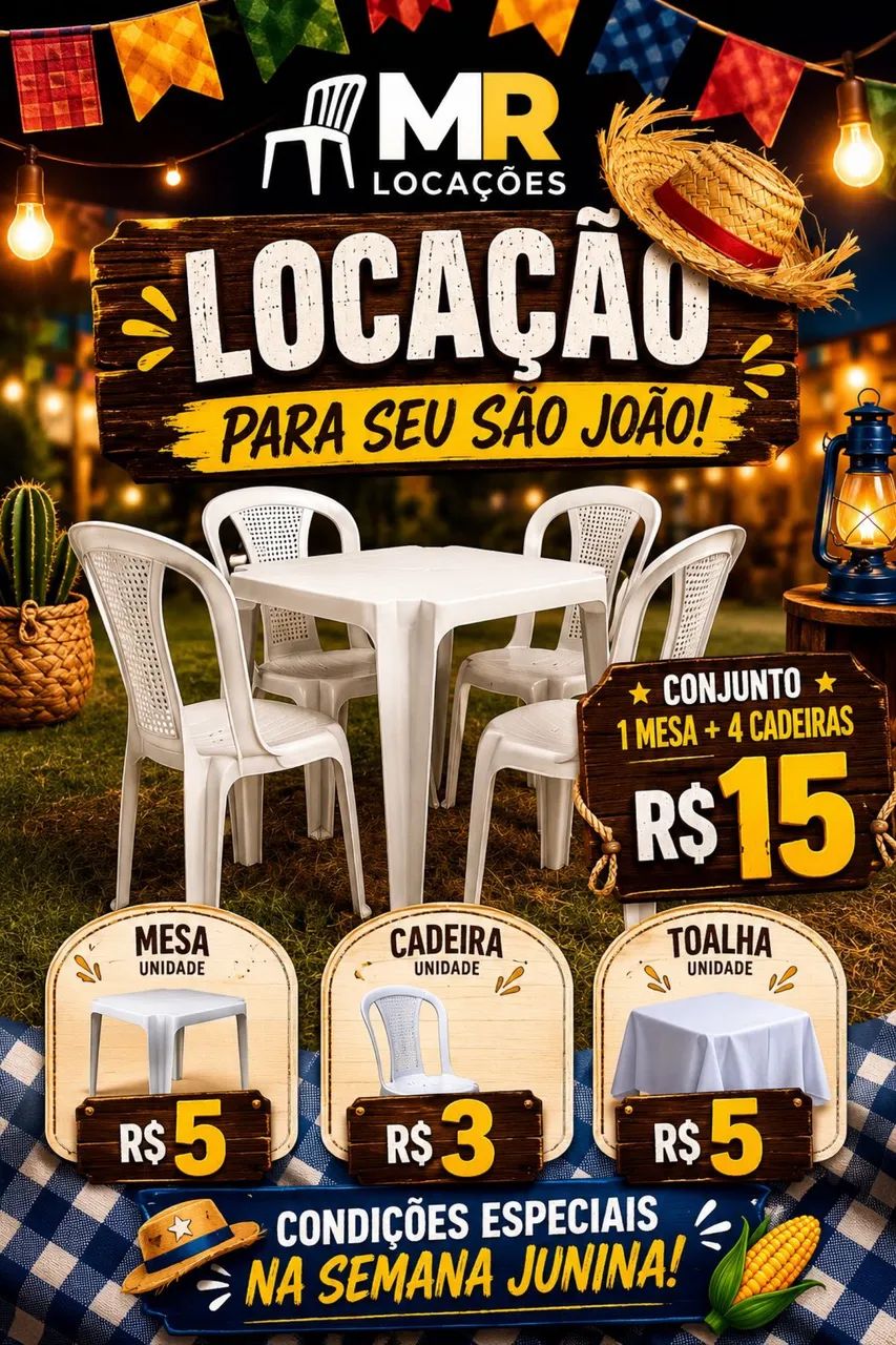 ALUGUEL DE MESAS E CADEIRAS