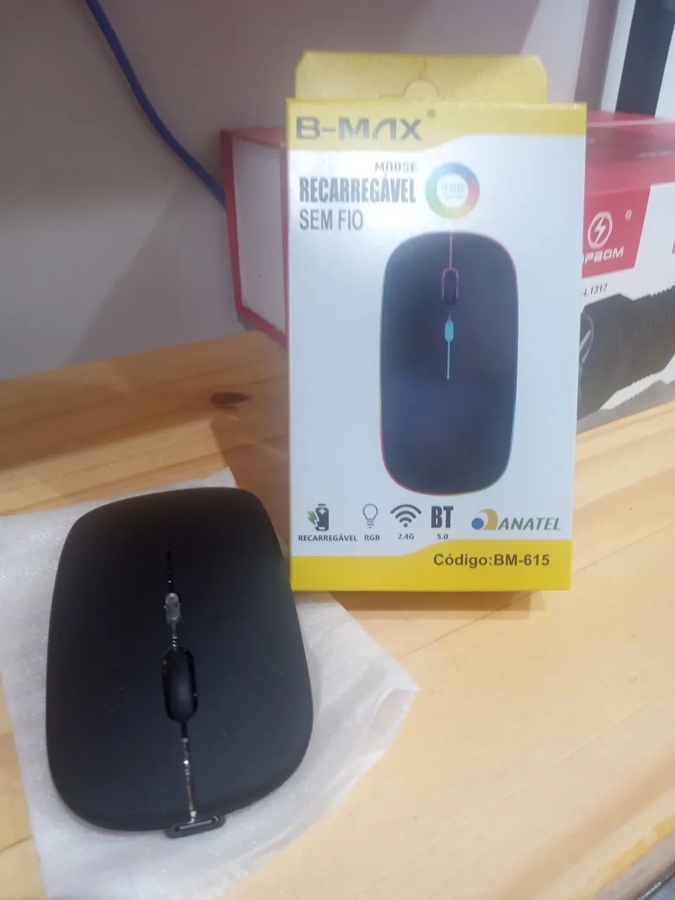 Mouse Sem Fio Recarregável Bmax/Peining BM-615 Bluetooth 2.4GHz Preto - Foto 3
