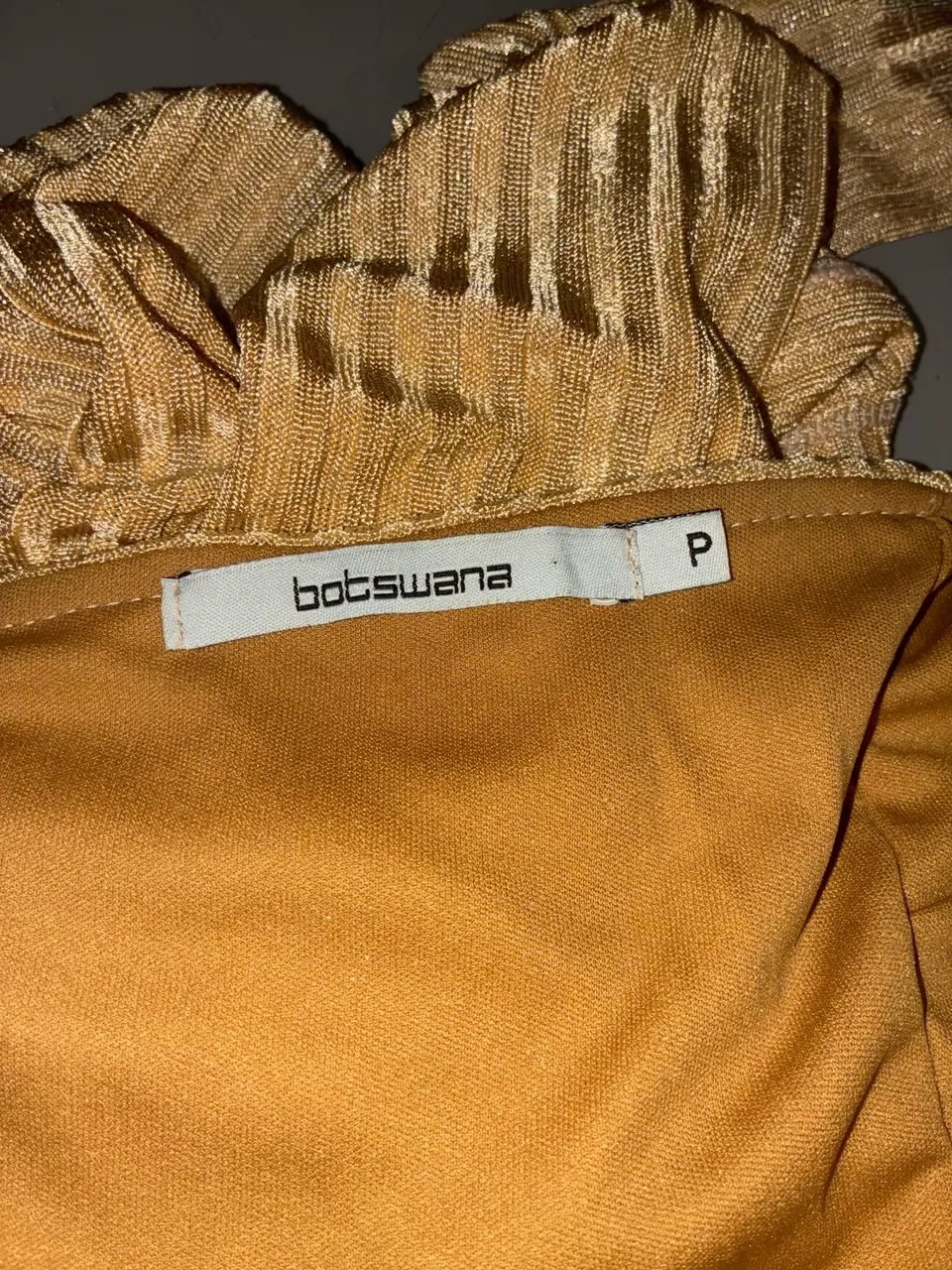 Vestido Botswana Midi transpassado Canelado dourado P - Foto 5