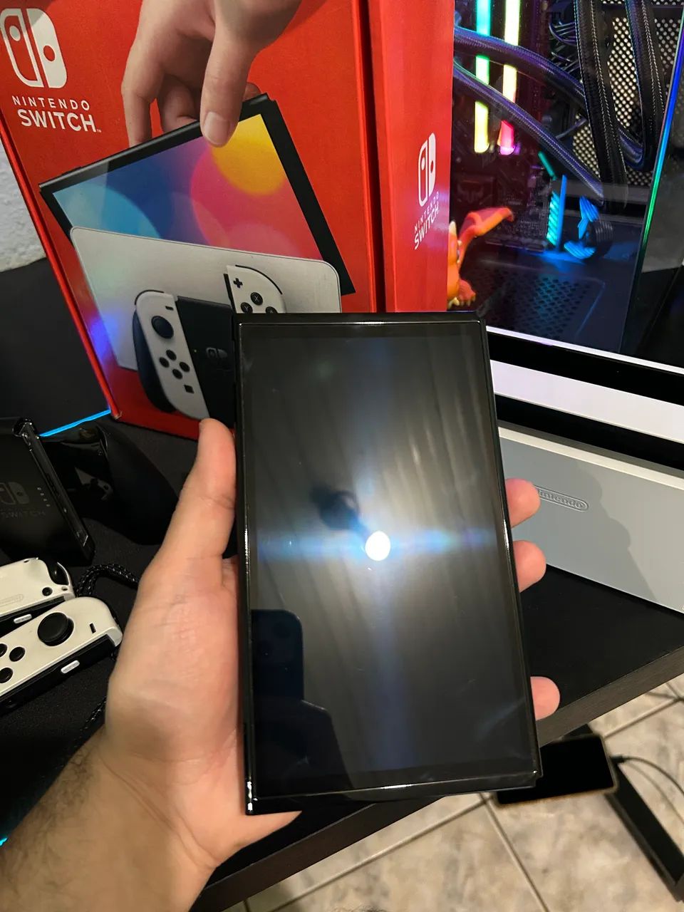 Nintendo Switch OLED Branco - Completo e Original  - Foto 2