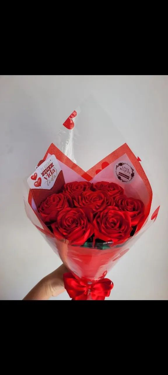 Buquê de rosas de cetim com led  - Foto 2