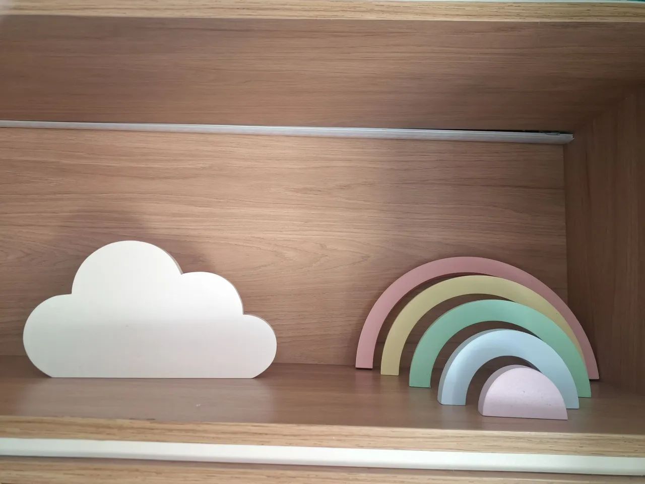 Kit Arco Íris e Nuvem Decoração Quarto bebê