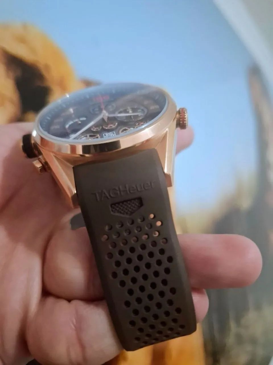 Relógio TAG HEUER MIKRO PENDULUM MULTIFUNCIONAL PULSEIRA MARROM - Foto 5