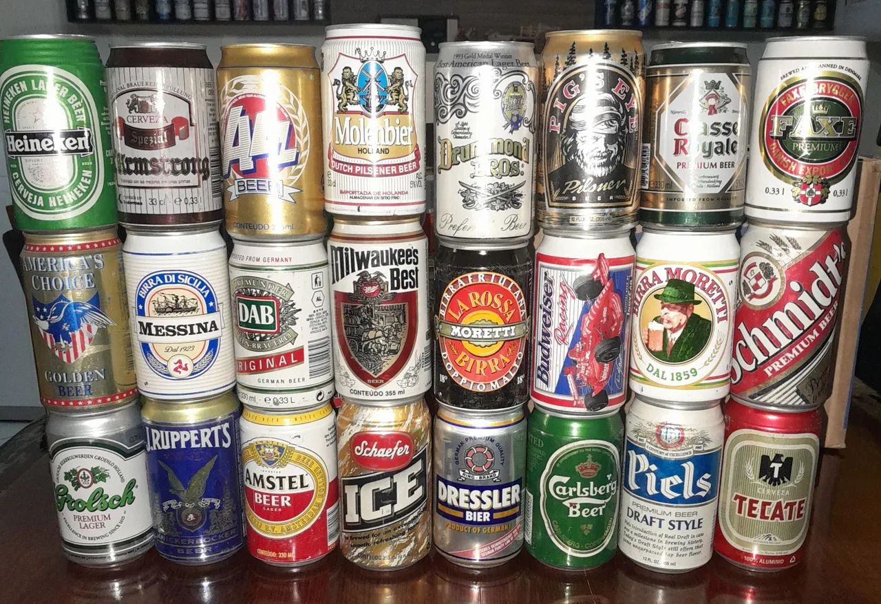 Colecao 24 latas de cervejas antigas 