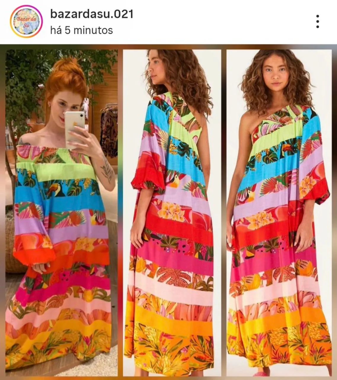 Vestido ombro só dança de cor Farm