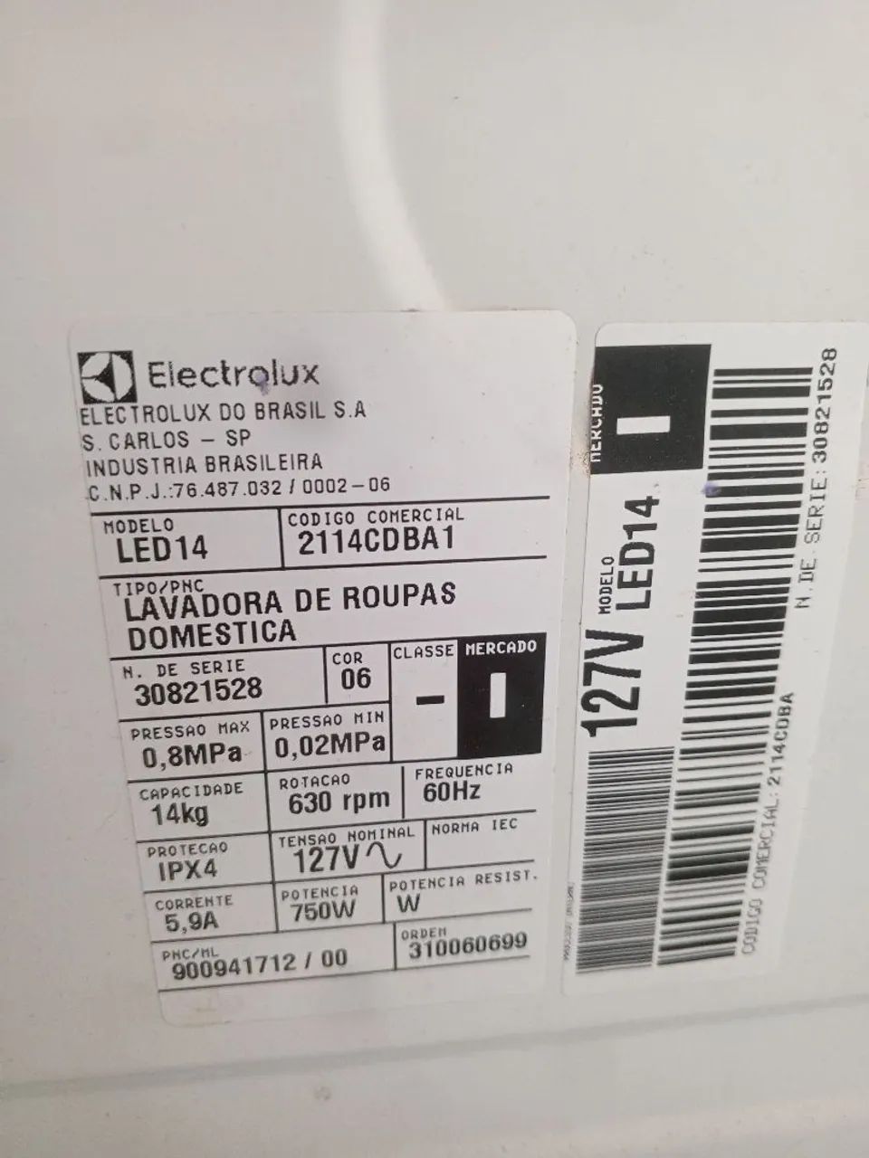Vende lavadora Eletrolux 