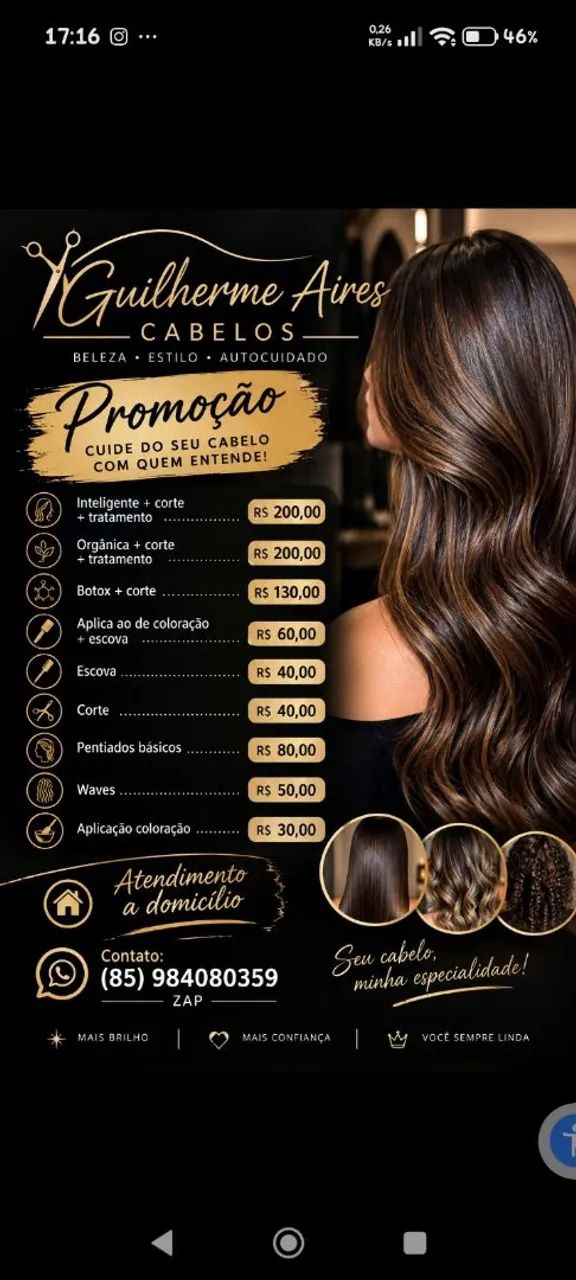 Cabeleireira a domicílio!