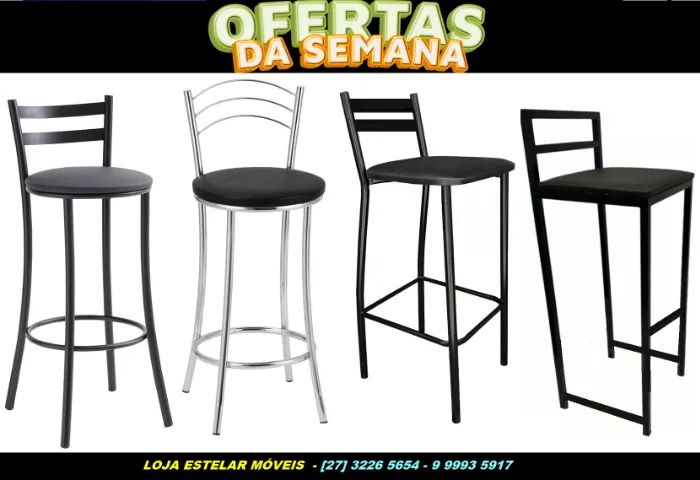 Valorize seu espaço gourmet com muito conforto e sofisticação! Banquetas de vários modelos