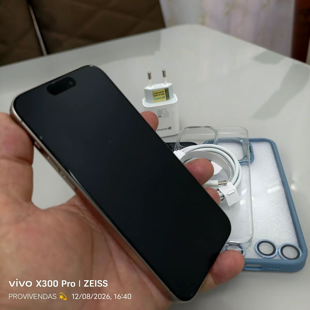 IPHONE 15 PRO MAX 256GB E-SIM SEM DETALHES CARREGADOR E CASES DE BRINDE ACT OLX PAY PROVI. - Foto 2