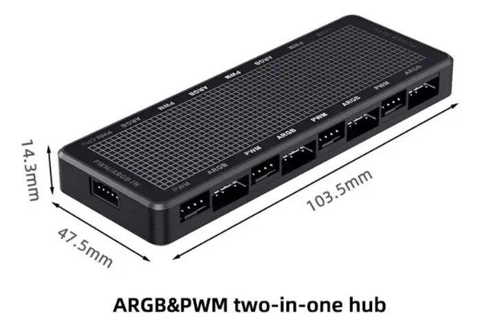 Controladora Teucer Lp 8 Hub Usb Argb Para 8 Fans - Foto 2