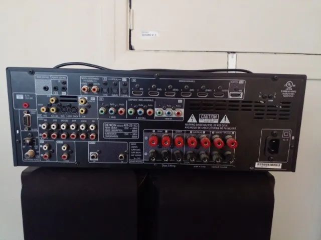 Receiver Denon AVR-1911 Preto com 4 caixas, entrada HDMI e USB