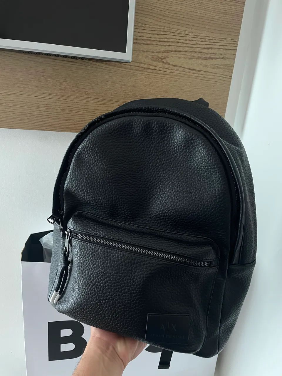 Mochila Armani Exchange de Couro - Foto 5