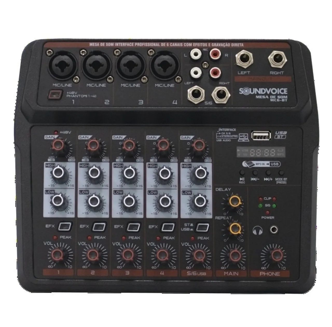 Mesa de som soundvoice MC6 BT USB /Bluetooth