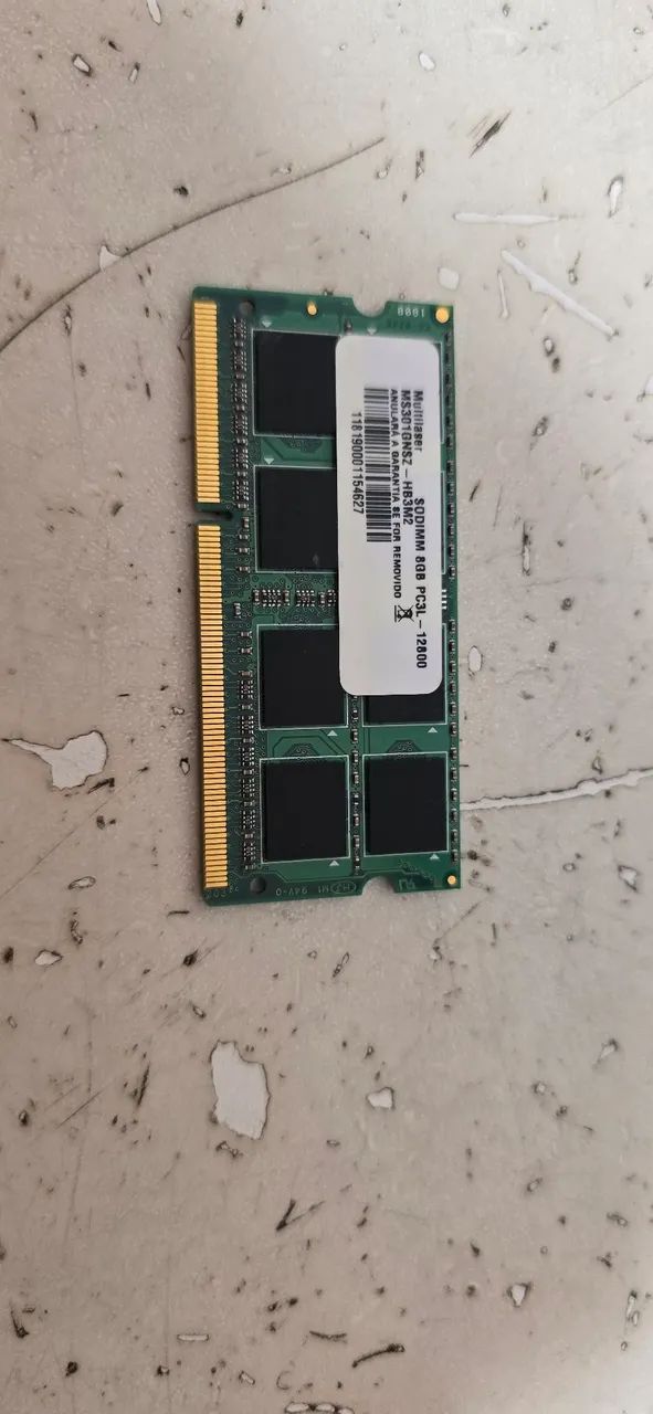Memória DDR3 8GB Notebook Multilaser 