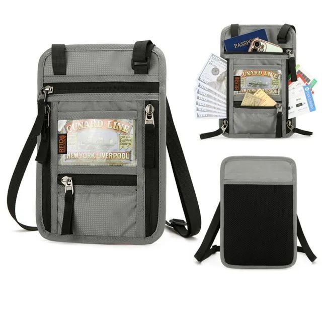 Bolsa Multifunção c/ alça Para Passaporte Viagem Internacional (vários bolsos)