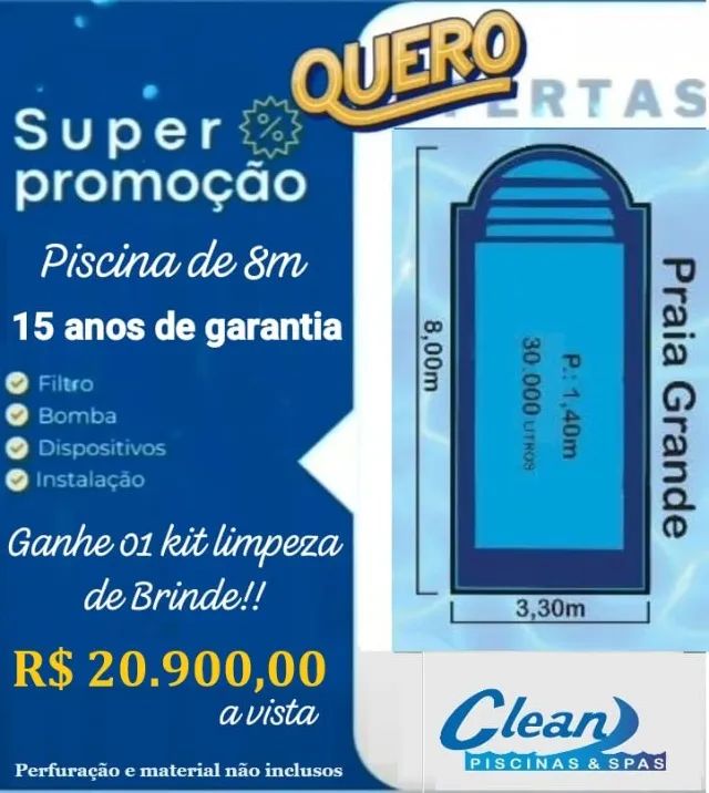 Piscina de Fibra 8m instalada