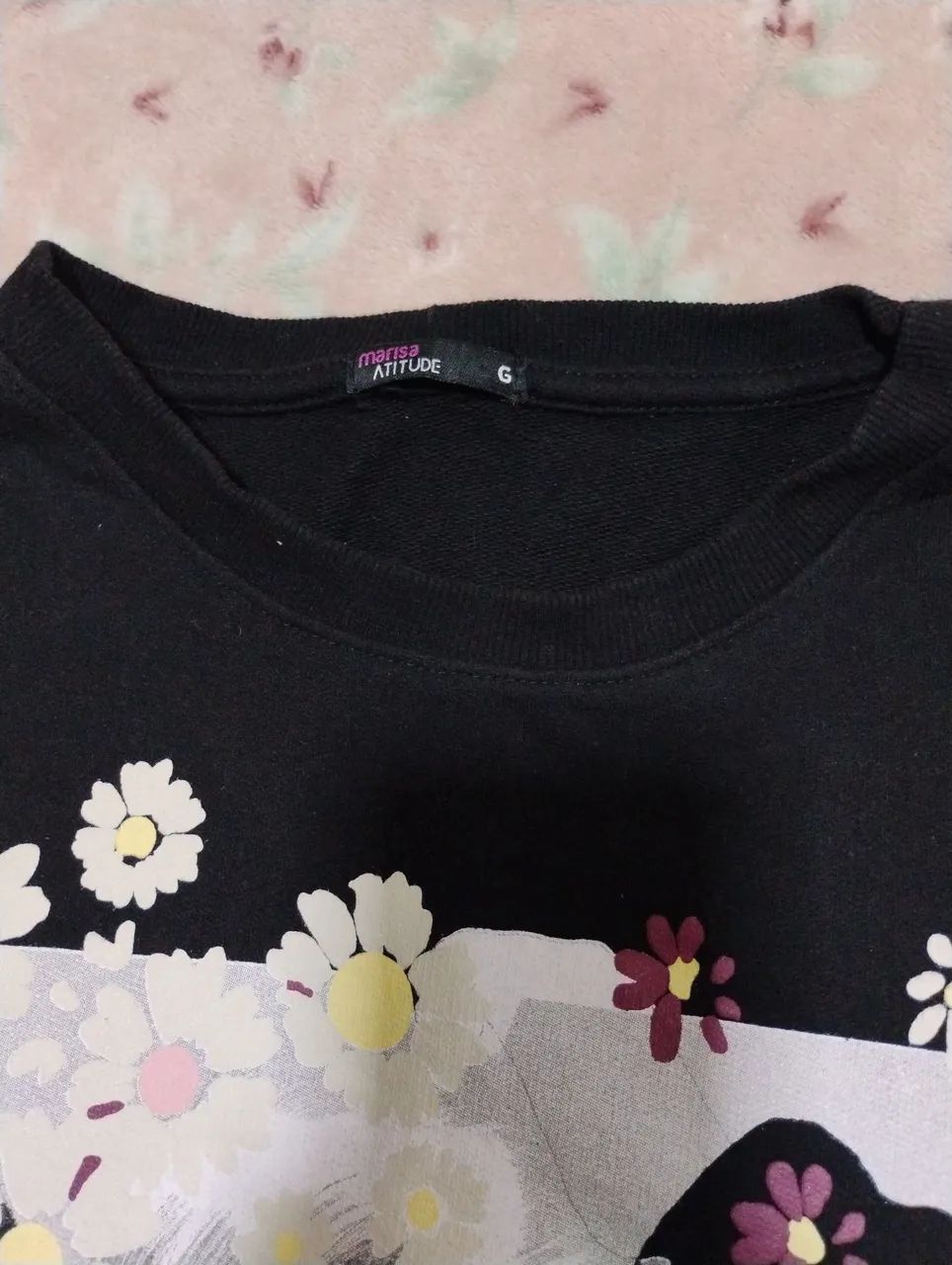 Blusa de moletinho preta G - Foto 2