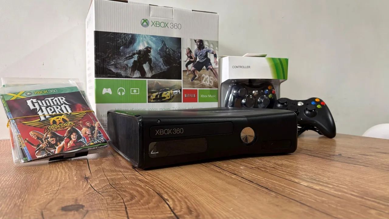 XBOX360      その他ソフト Xbox 360+jogos+2controles - Consoles de Vídeo Game - Xaxim