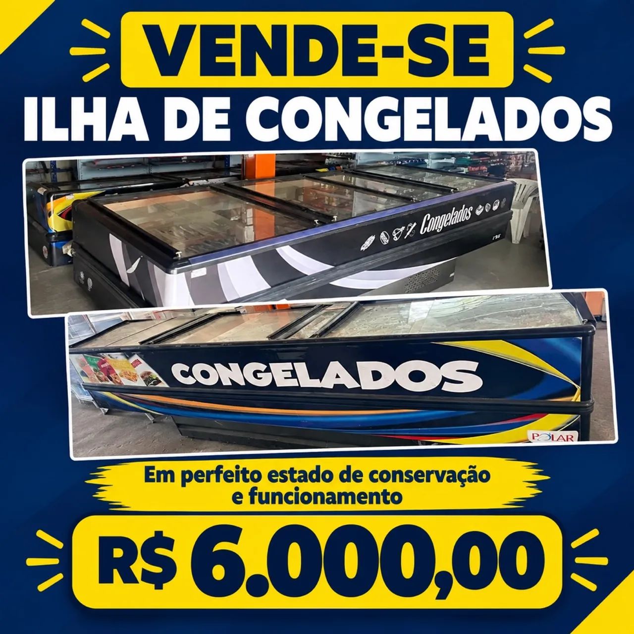 Vendo ilha de congelados em perfeito funcionamento e conservação 