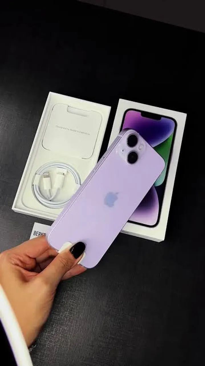 iPhone 14 Lilás 128GB Completo peças genuínas bateria 86% caixa