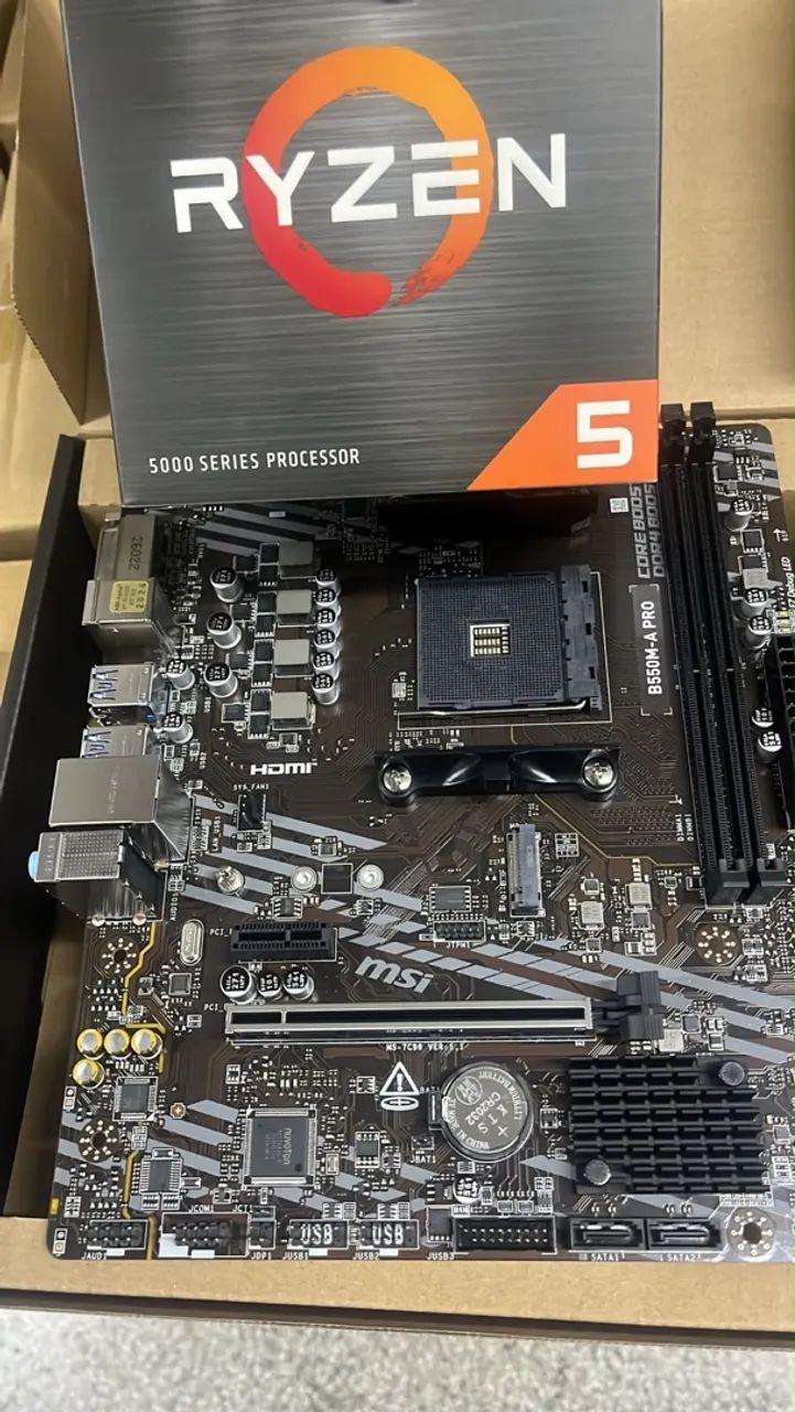 Kit upgrade Ryzen 5500+ B550m msi sem memória  - Foto 2