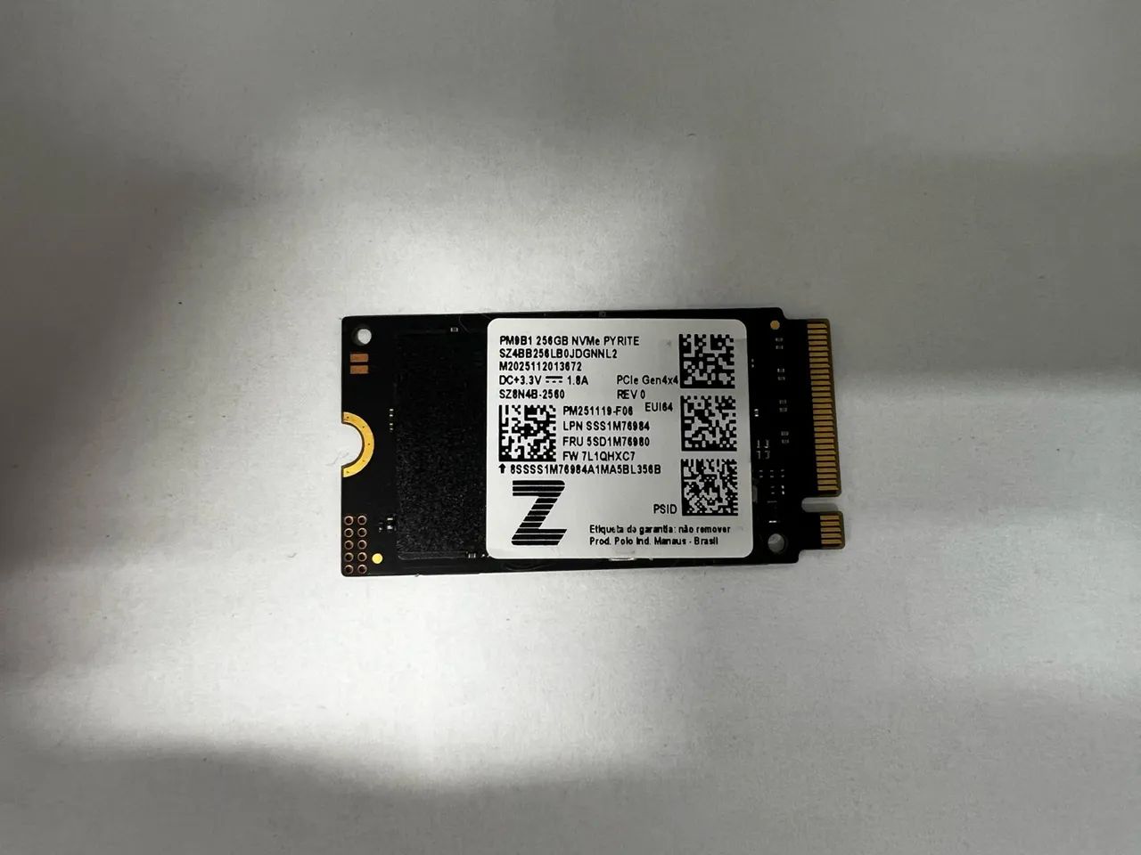 SSD NVME Samsung 256GB