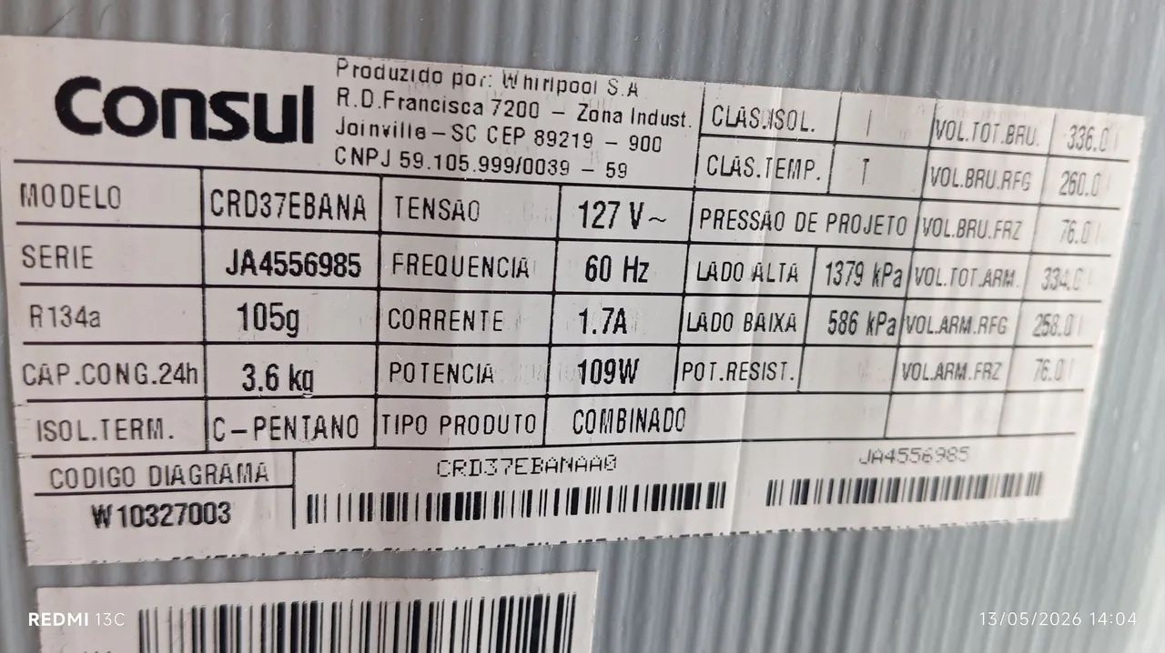Vendo geladeira Consul 260 litros - Geladeiras e Freezers - Cristo