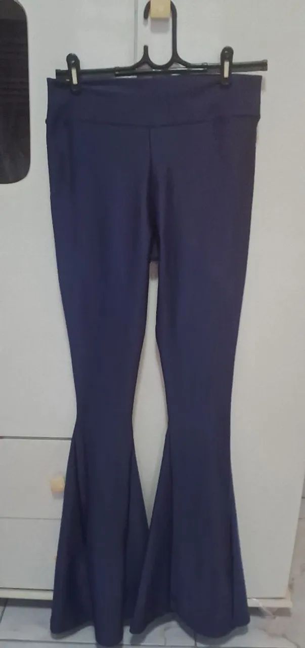 Calça azul malha incorpada 