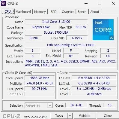 Intel core I5 13400
