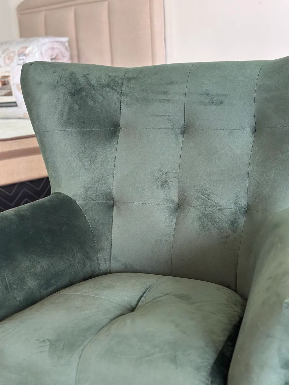 POLTRONA JACKY FIXA VELUDO VERDE MOVEIS ESTRELA NOVA!!  - Foto 2