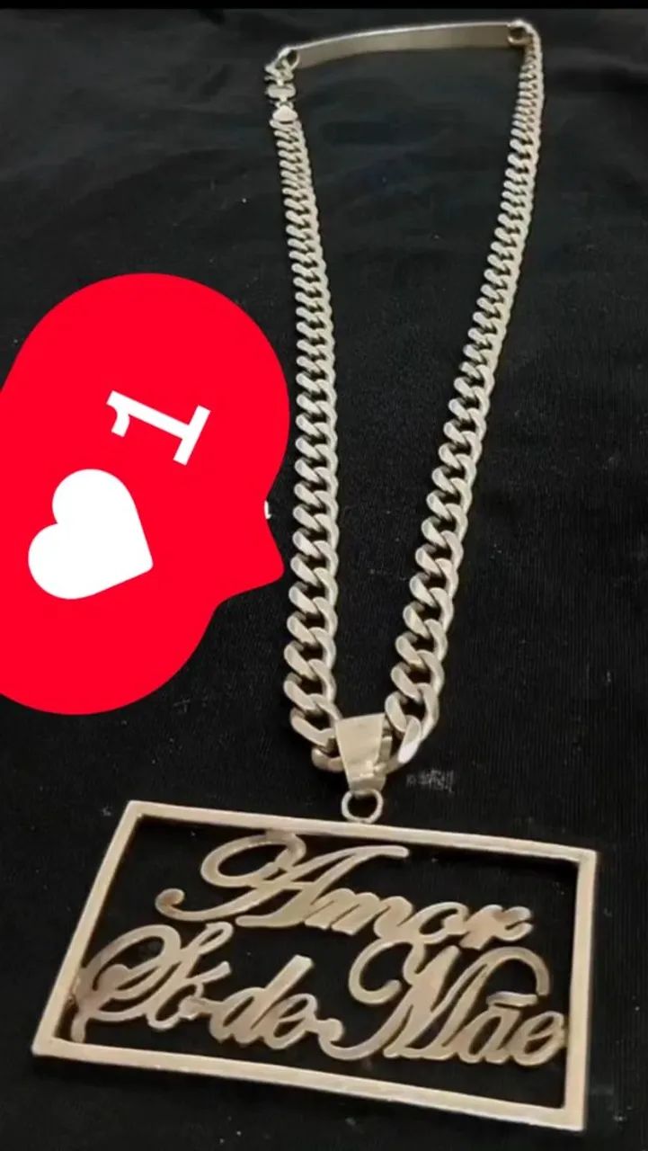 Corrente prata 80cm com pichente chapa top de linha ?
