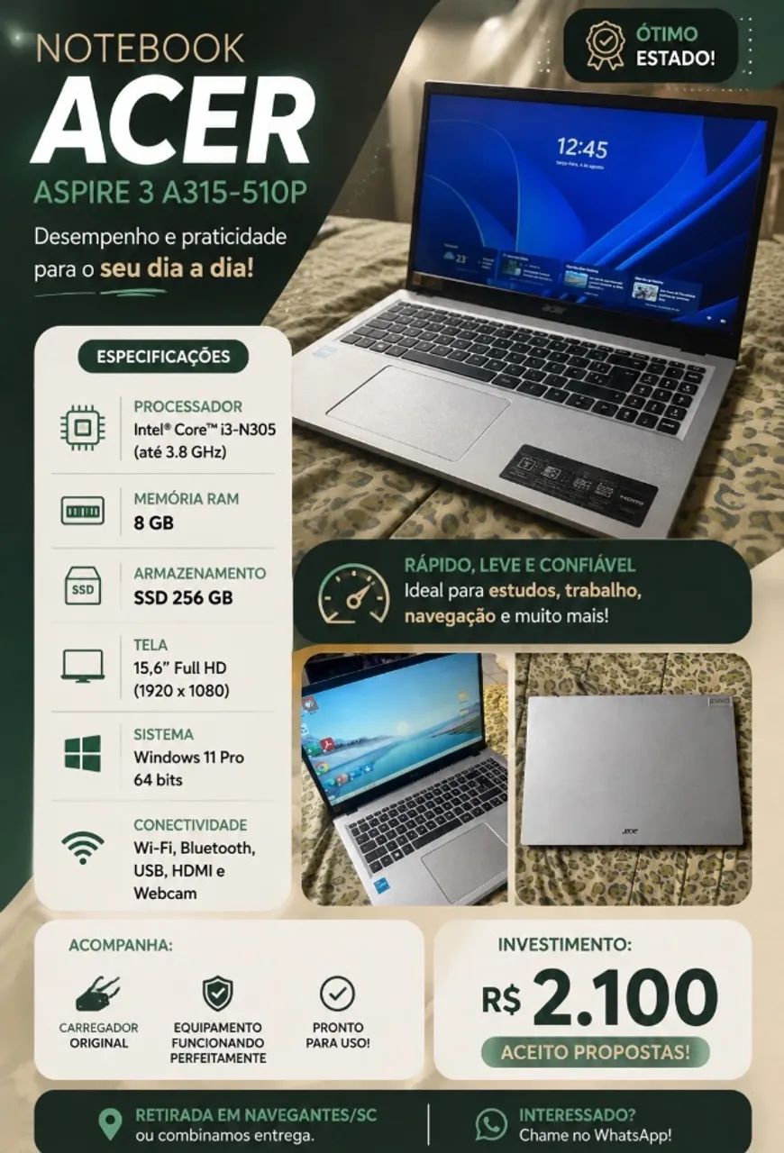 Notebook Acer Aspire 3 A315-510P  - Foto 5