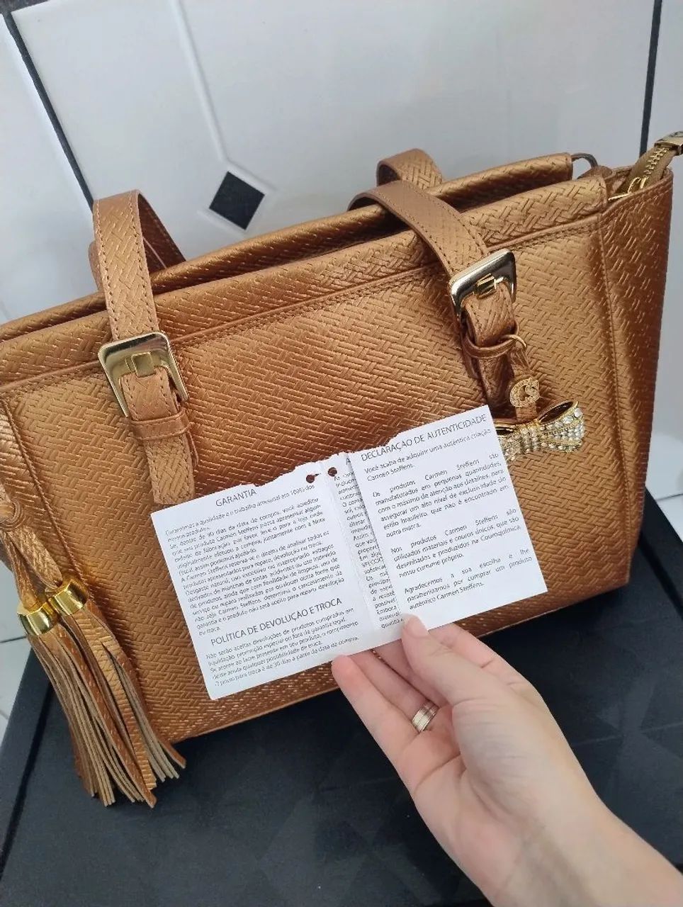 BOLSA ORIGINAL CARMEN STEFFENS NATURAL LEATHER - Bolsas, malas e