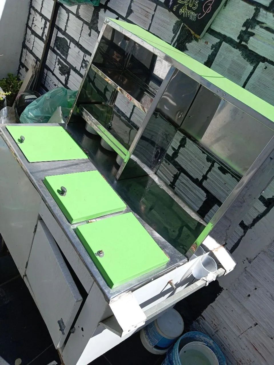 Carrinho de cachorro quente inox