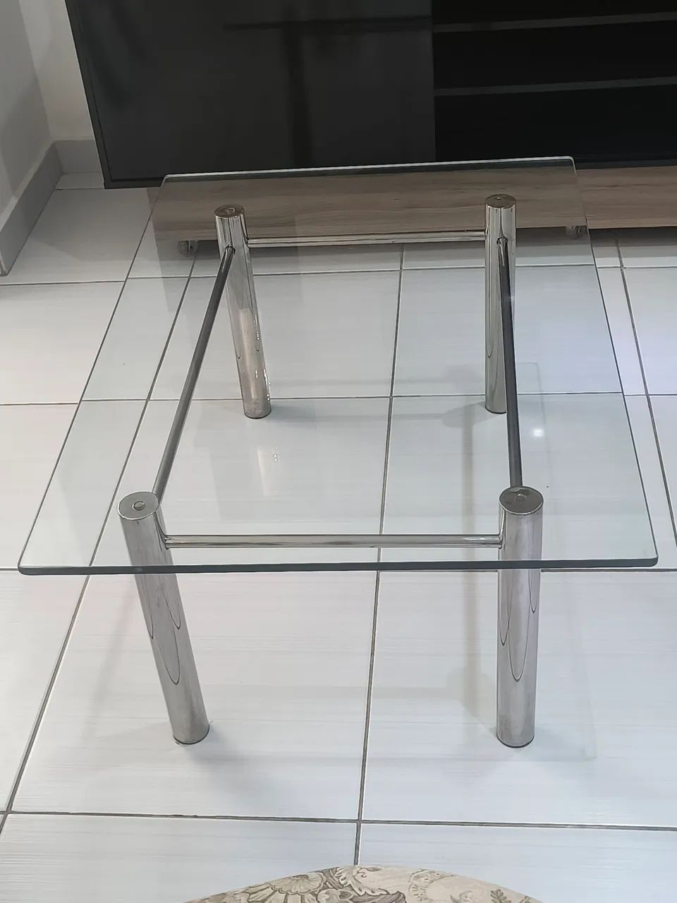 Mesa de vidro com pés de inox  - Foto 4