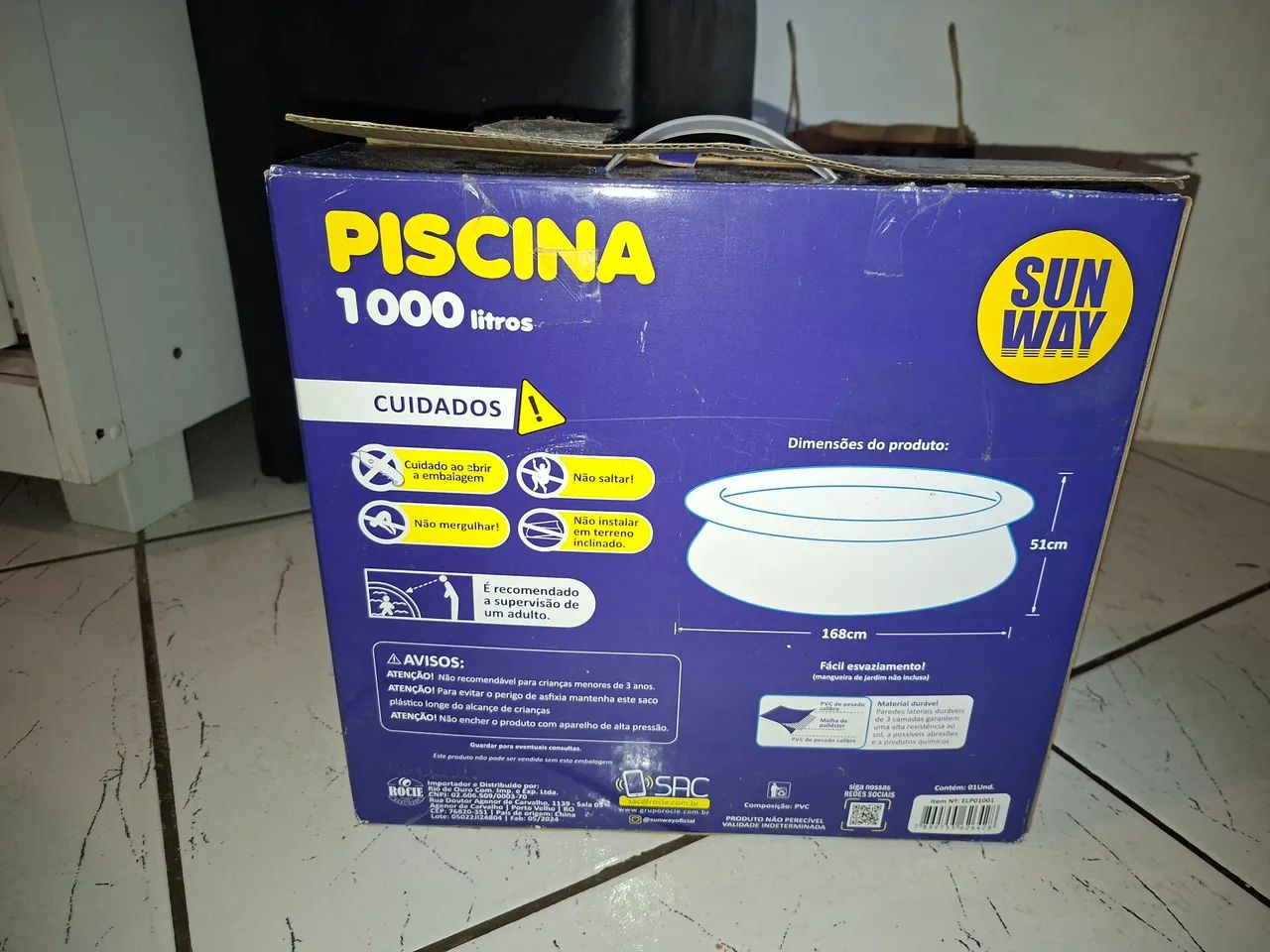 Piscina 1000 L - inflável e com bomba de encher  - Foto 2
