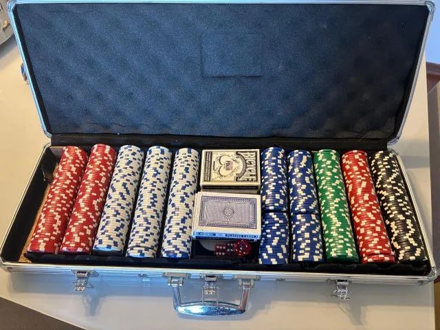 Conjunto de Poker estilo cassino com 500 peças