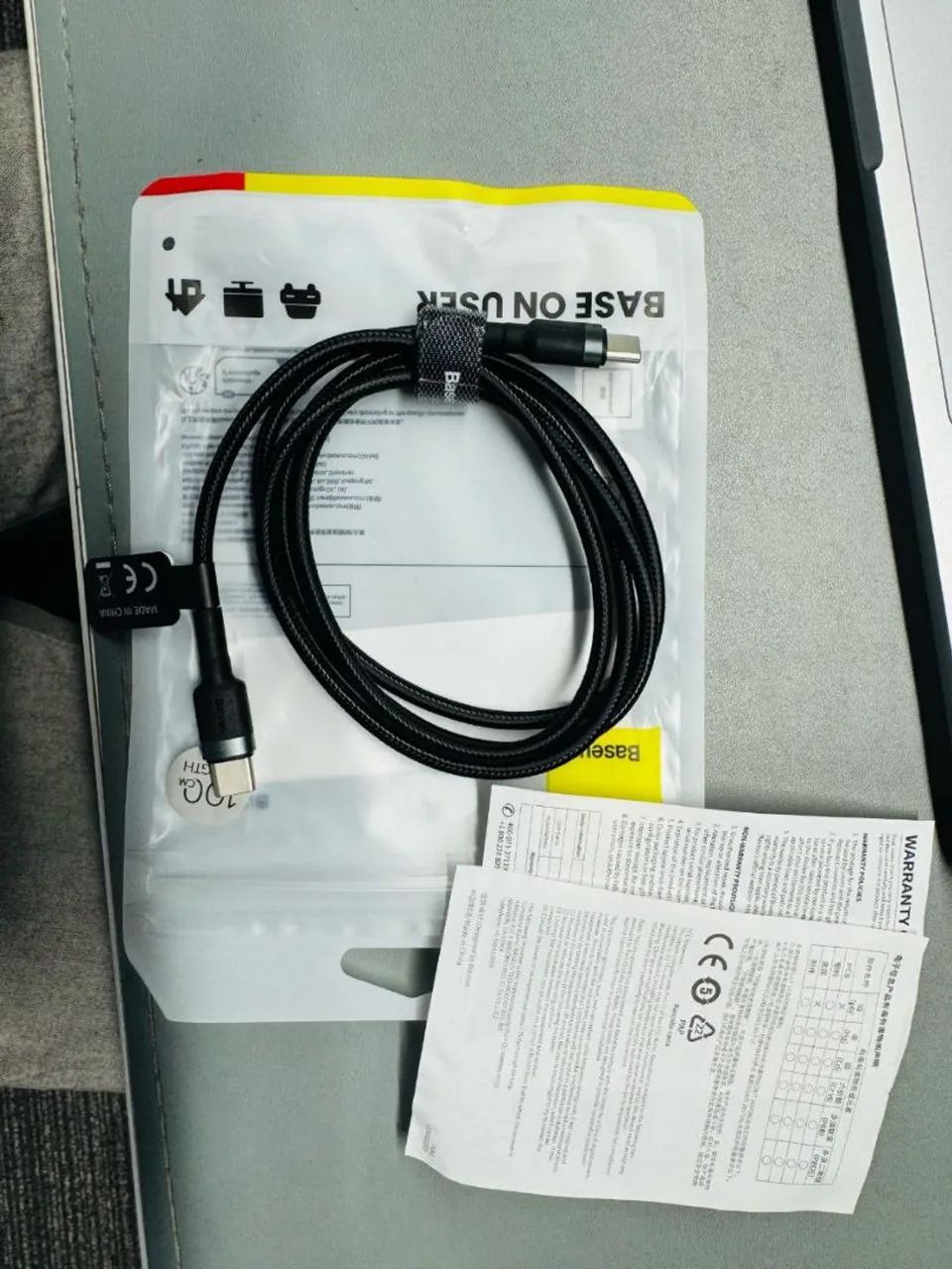Cabo USB C P/ USB C Baseus Estilo Corda (Original e Lacrado) - Foto 3
