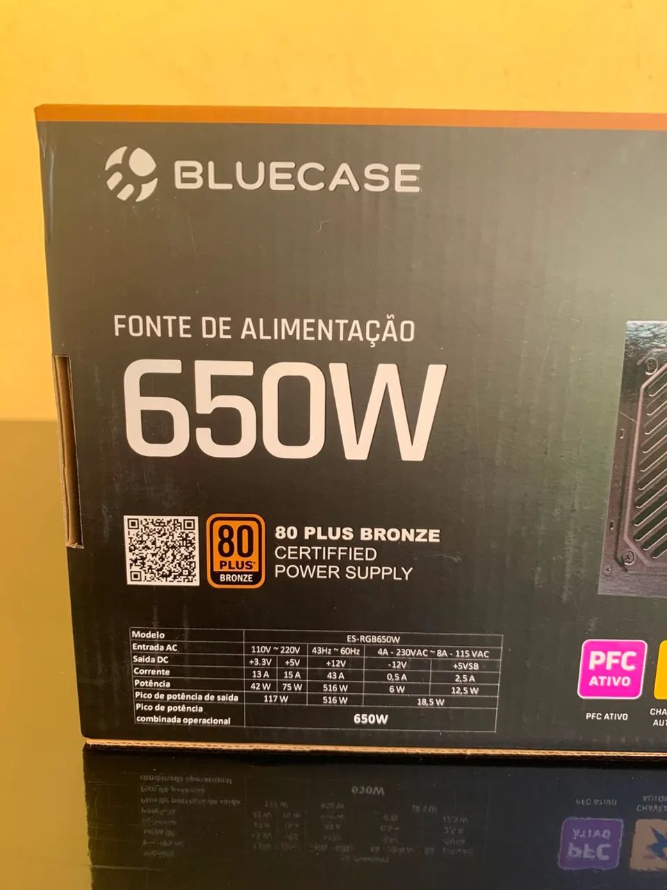 FONTE 650W 80 PLUS BRONZE - NOVA (BLUECASE)  - Foto 2